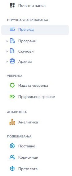Леви мени платформе