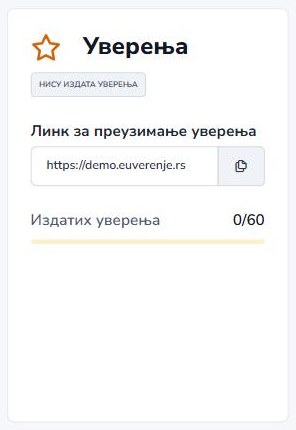 Целина Уверења на страници обуке